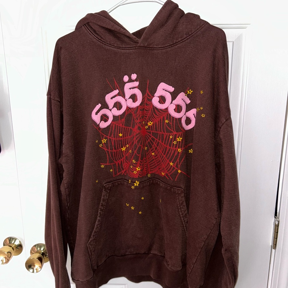 Men’s Sp5der web hoodie ‘brown’